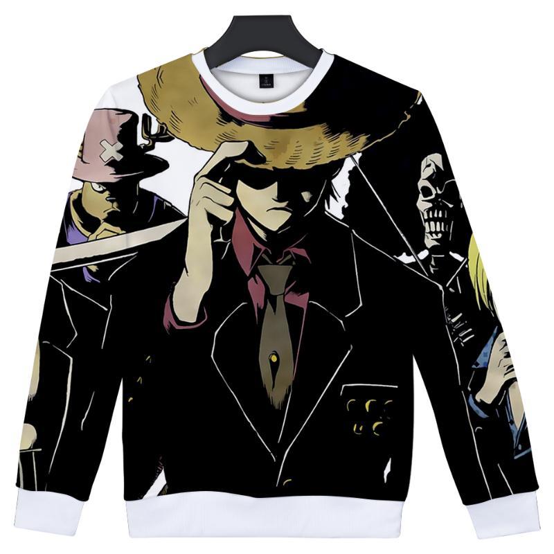 Anime One Piece 3D Pattern Pullovers - Men Long Sleeve 3D Round Collar Sweatshirt