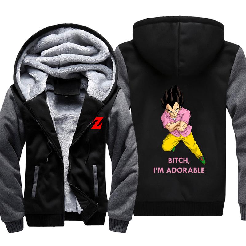 Dragon Ball Jackets - Solid Color Dragon Ball Cartoon Series Icon Fleece Jacket
