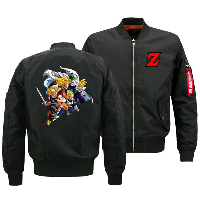 Dragon Ball Jackets - Solid Color Dragon Ball Anime Series Flight Suit Fleece Jacket