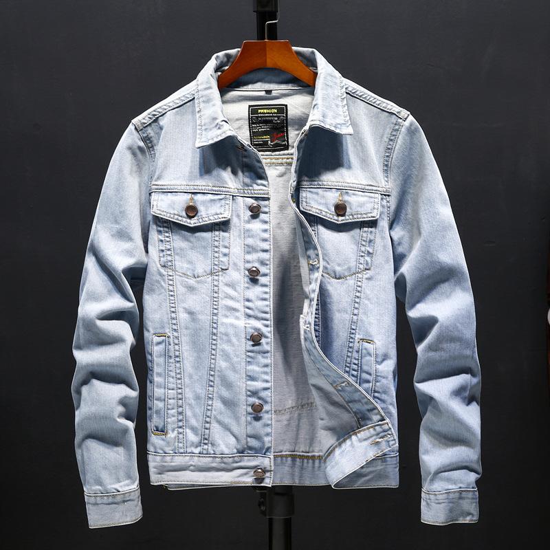 Denim Jackets - Solid Color Denim Jacket Series Retro Denim Jacket Fashion Fleece Denim Jacket