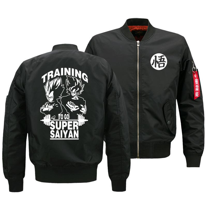 Dragon Ball Jackets - Solid Color Dragon Ball Series Cartoon Super Saiyan Flight Suit Fleece Jacket