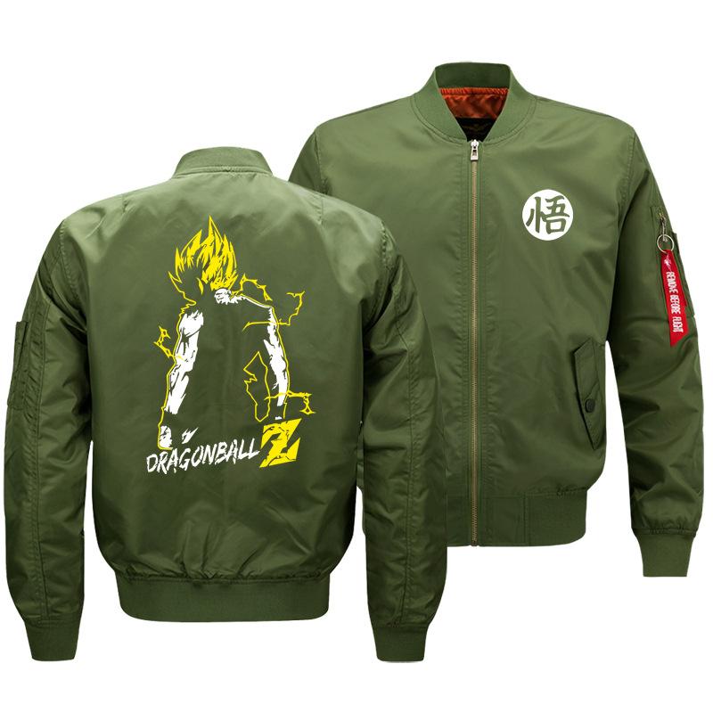 Dragon Ball Jackets - Solid Color Dragon Ball Series Cartoon Super Saiyan Icon Flight Suit Fleece Jacket