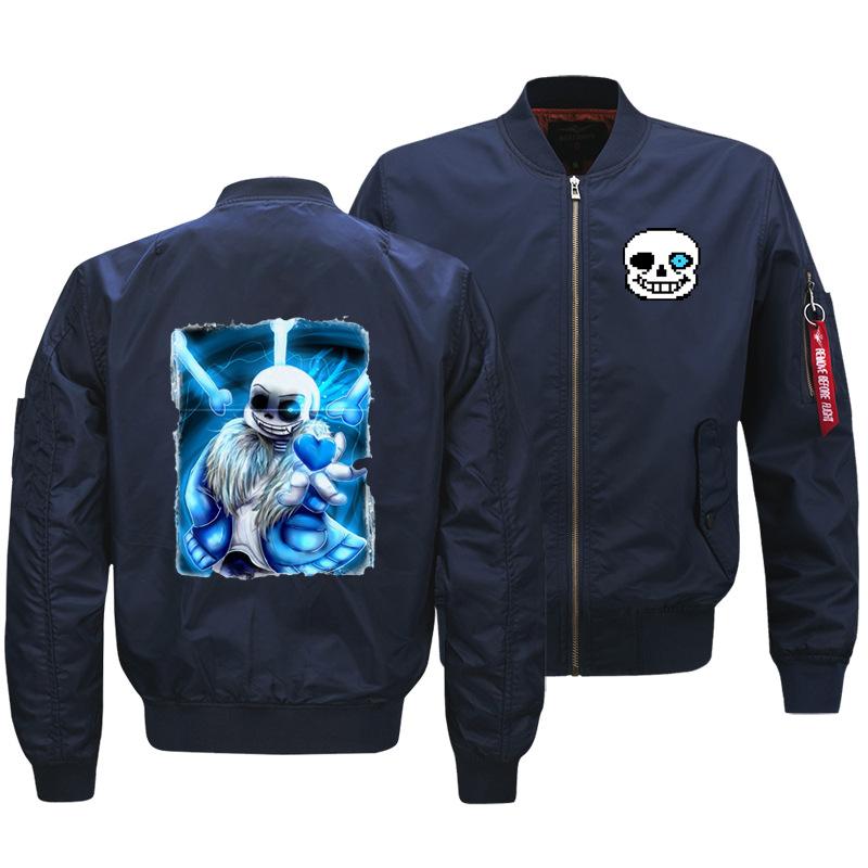 Undertale Jackets - Solid Color Undertale Game LOGO Icon Flight Suit Fleece Jacket