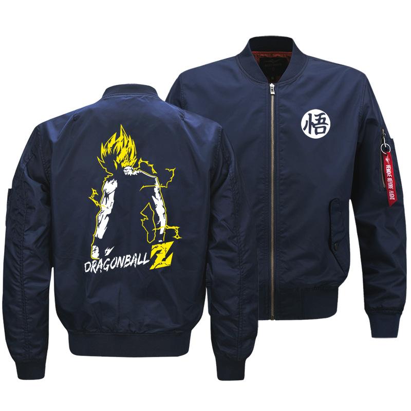 Dragon Ball Jackets - Solid Color Dragon Ball Series Cartoon Super Saiyan Icon Flight Suit Fleece Jacket