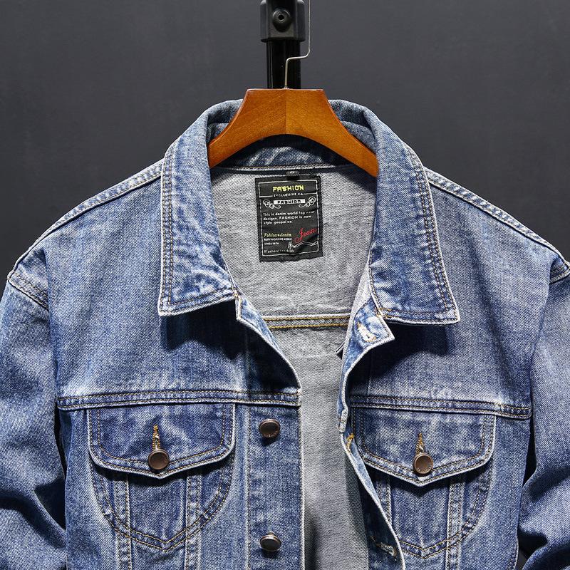 Denim Jackets - Solid Color Denim Jacket Series Retro Denim Jacket Fleece Denim Jacket