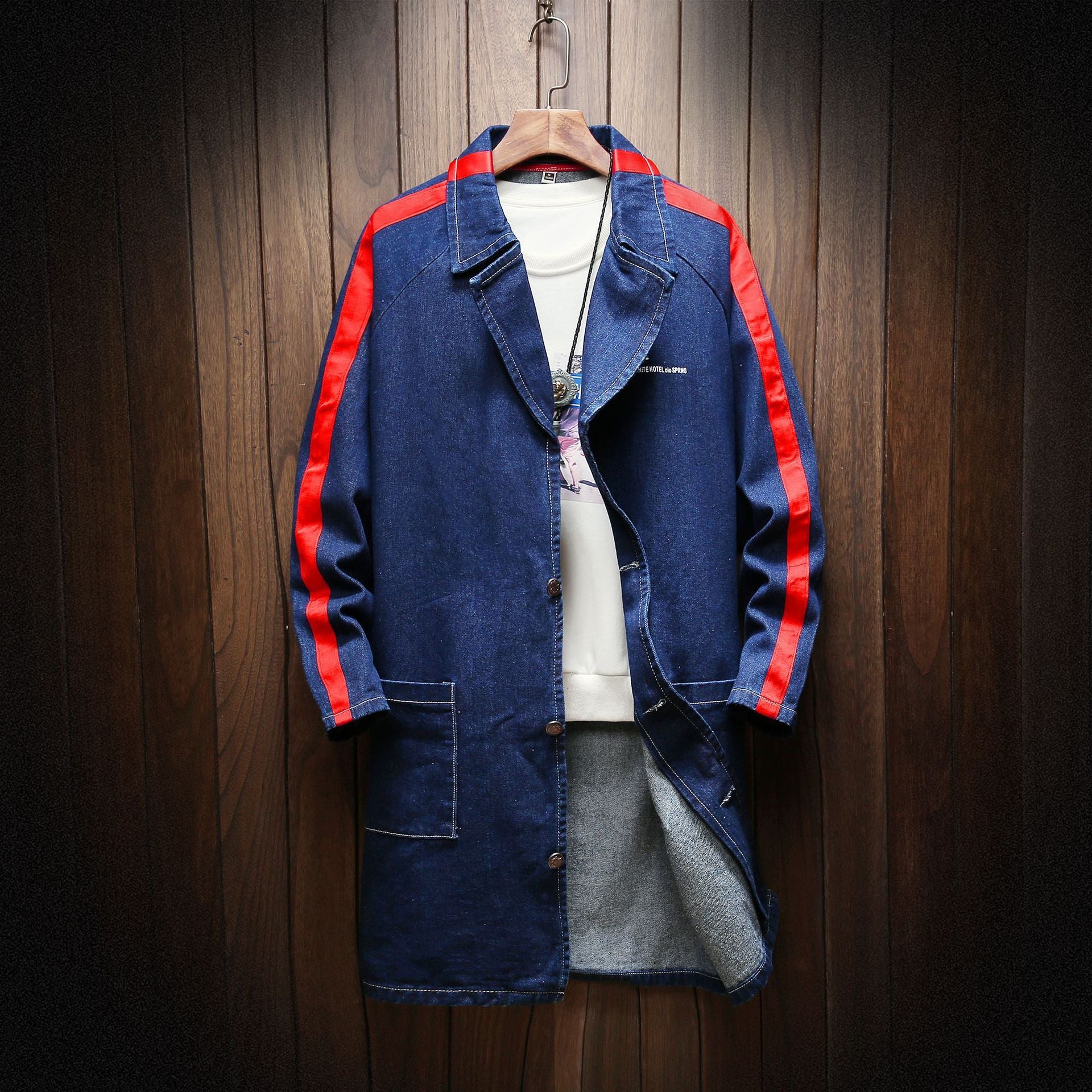 Denim Jackets - Solid Color Denim Jacket Series Long and Medium Collar Super Cool Fleece Denim Jacket