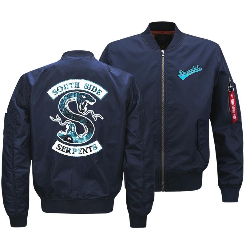 Riverdale Jackets - Solid Color Riverdale Air Force One Double-Headed Snake Icon Fleece Jacket