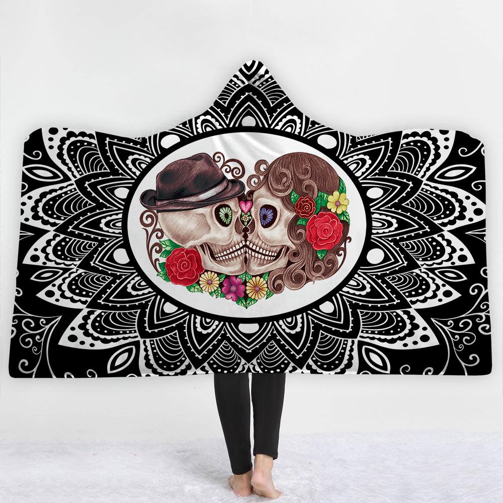 Skull Hooded Blankets - Skull Series Funny Fleece Hooded Blanket