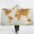 Map Hooded Blankets - Map Series Asia Map Yellow Fleece Hooded Blanket