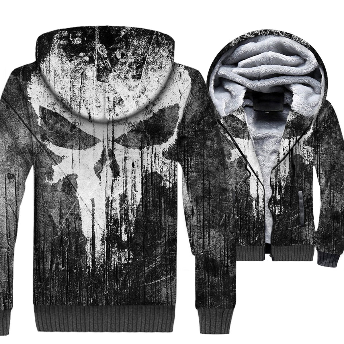Ghost Rider Jackets - Ghost Rider Series Devil Skull Punisher Icon Super Cool 3D Fleece Jacket