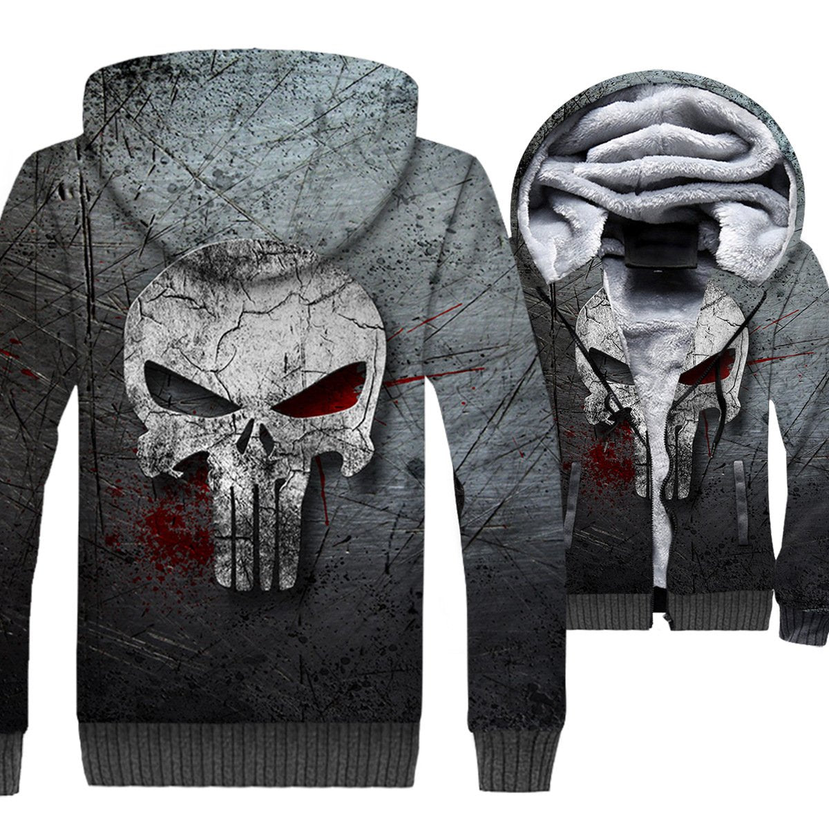 Ghost Rider Jackets - Ghost Rider Series Daredevil Punisher Skull Super Cool 3D Fleece Jacket