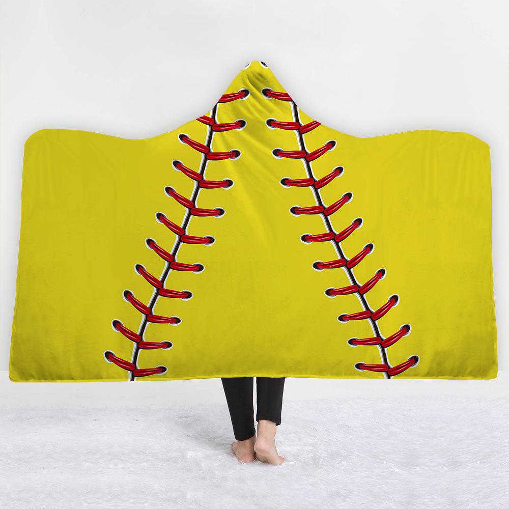 Rugby Hooded Blankets - Rugby Series Rugby Yellow Fleece Hooded Blanket