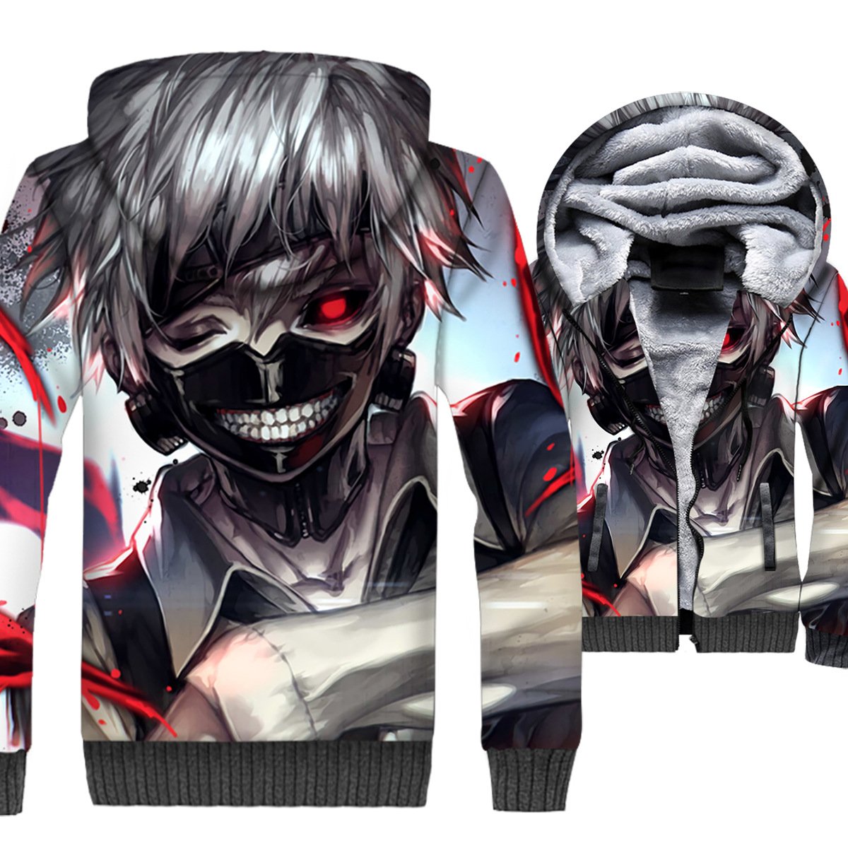 Tokyo Ghoul Jackets - Tokyo Ghoul Anime Series Super Cool 3D Fleece Jacket