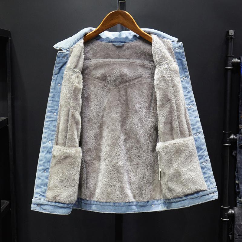 Denim Jackets - Solid Color Denim Jacket Series Super Cool Fleece Denim Jacket