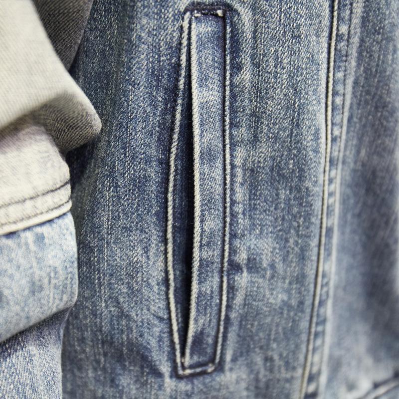 Denim Jackets - Solid Color Denim Jacket Series Light Blue Fashion Fleece Denim Jacket