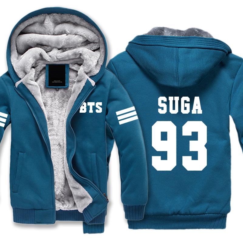 BTS Jackets - Solid Color BTS SUGA Super Cool White 93 Fleece Jacket