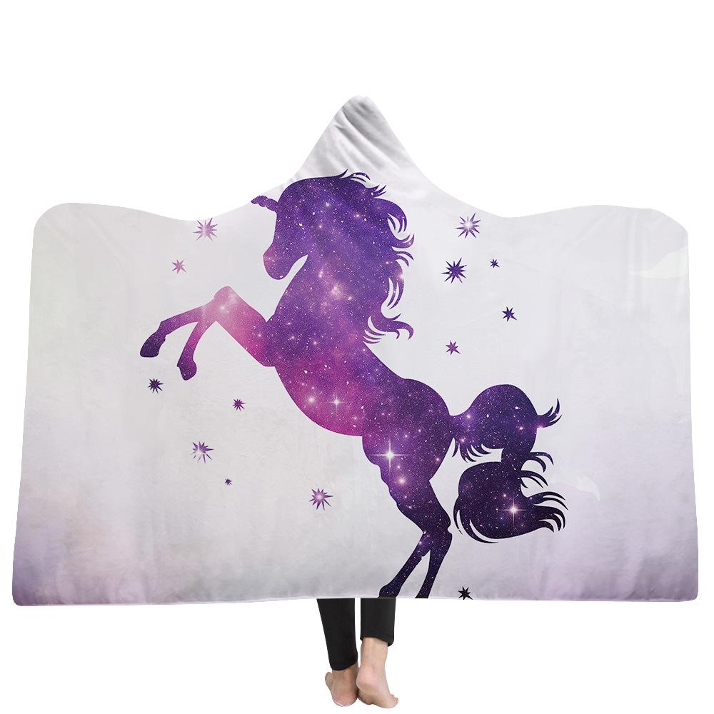 Unicorn Hooded Blankets - Unicorn Series Unicorn Starry Sky Fleece Hooded Blanket