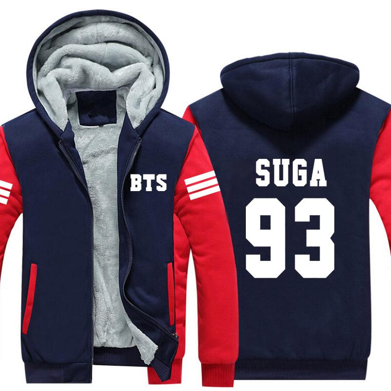 BTS Jackets - Solid Color BTS SUGA Super Cool White 93 Fleece Jacket