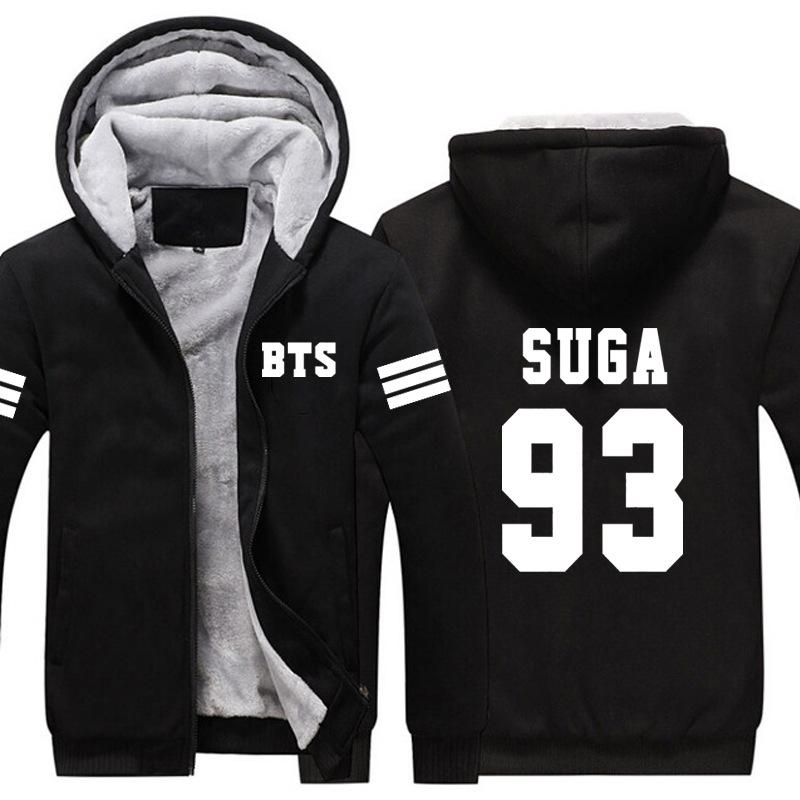 BTS Jackets - Solid Color BTS SUGA Super Cool White 93 Fleece Jacket