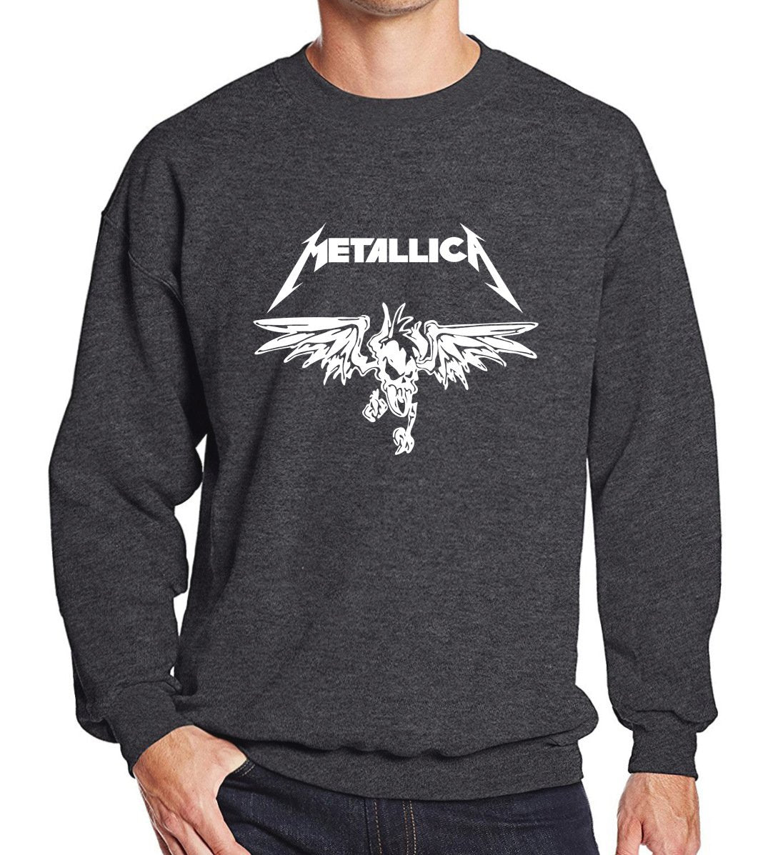 METALLICA Sweatshirts - METALLICA Sweatshirt Series Men&#39;s Sweatshirt Super Cool White Icon Fleece Sweatshirt