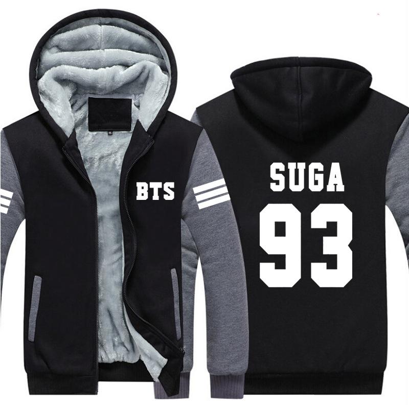 BTS Jackets - Solid Color BTS SUGA Super Cool White 93 Fleece Jacket