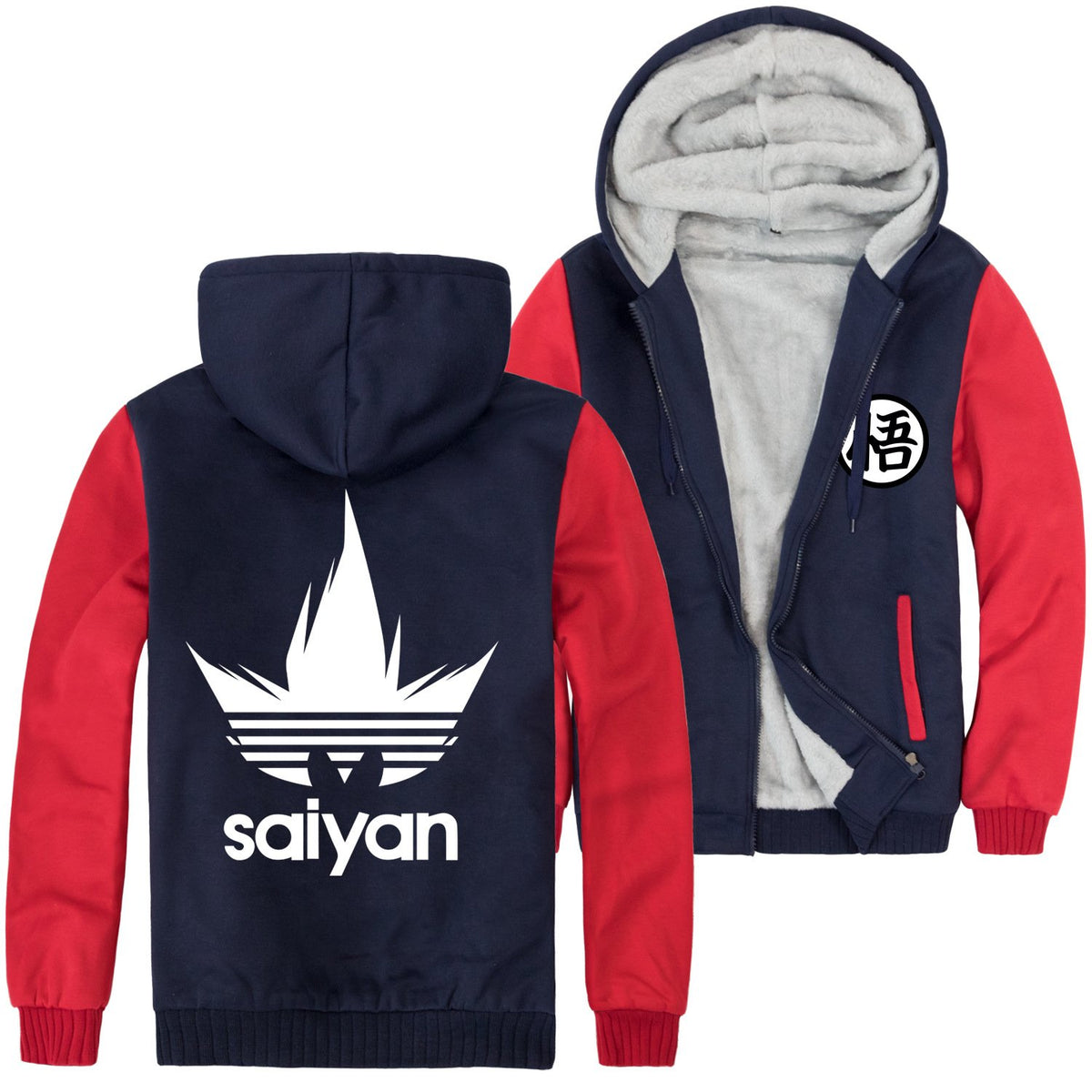 Dragon Ball Jackets - Solid Color Dragon Ball Anime Series Super Saiyan Sign Super Cool Fleece Jacket