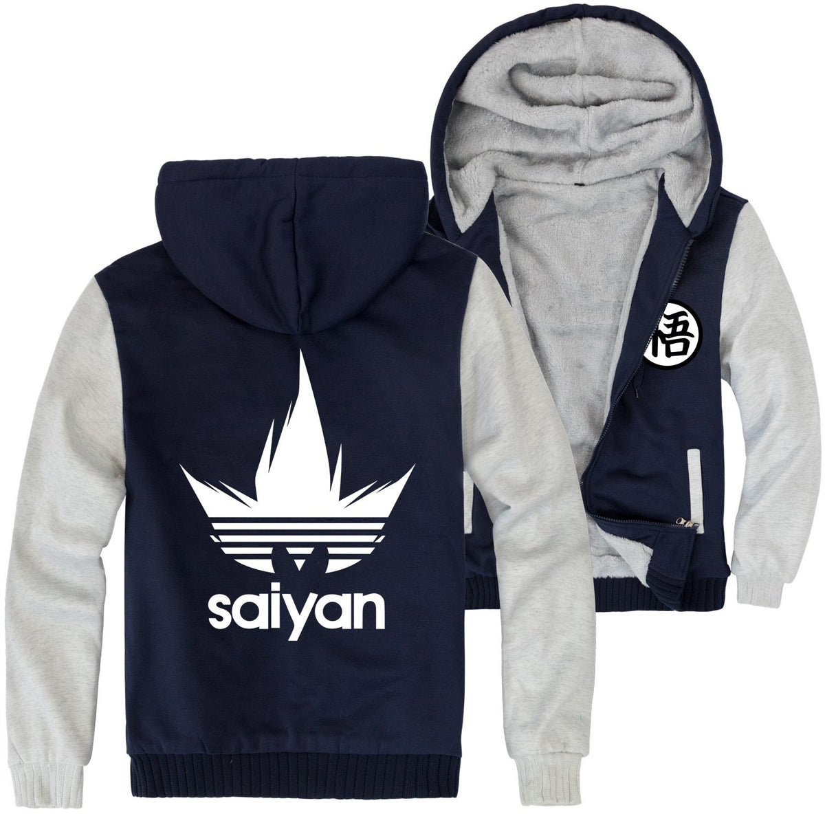 Dragon Ball Jackets - Solid Color Dragon Ball Anime Series Super Saiyan Sign Super Cool Fleece Jacket