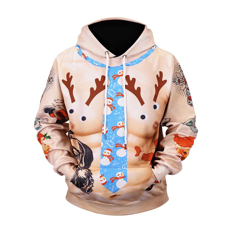 Christmas Hoodies - Super Funny Christmas Deer Cute Icon 3D Hoodie