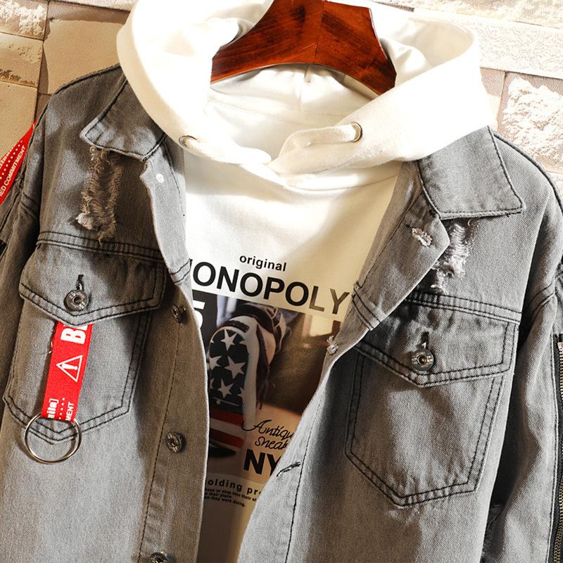 Denim Jackets - Solid Color Denim Jacket Series Harajuku Style Super Cool Denim Jacket