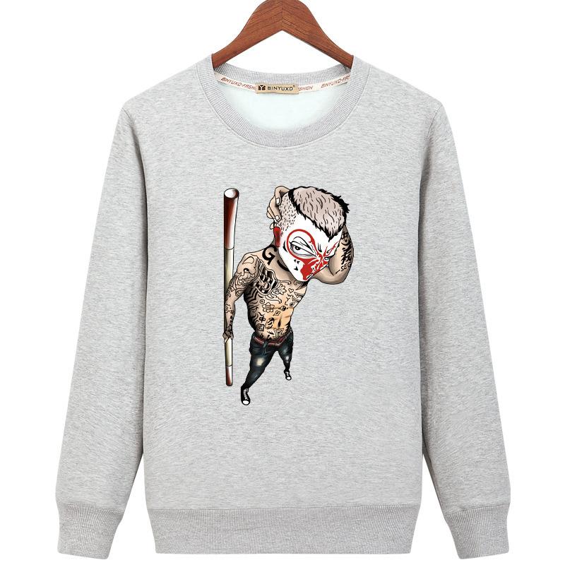Harajuku Style Sweatshirts - Solid Color Harajuku Style Series Funny Monkey King Icon Fashion Fleece Sweatshirt