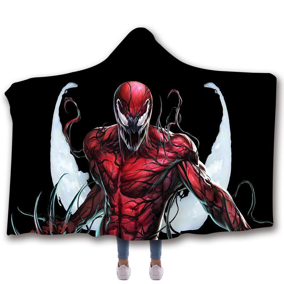 Venom Hooded Blanket - Spider And Venom Black Blanket