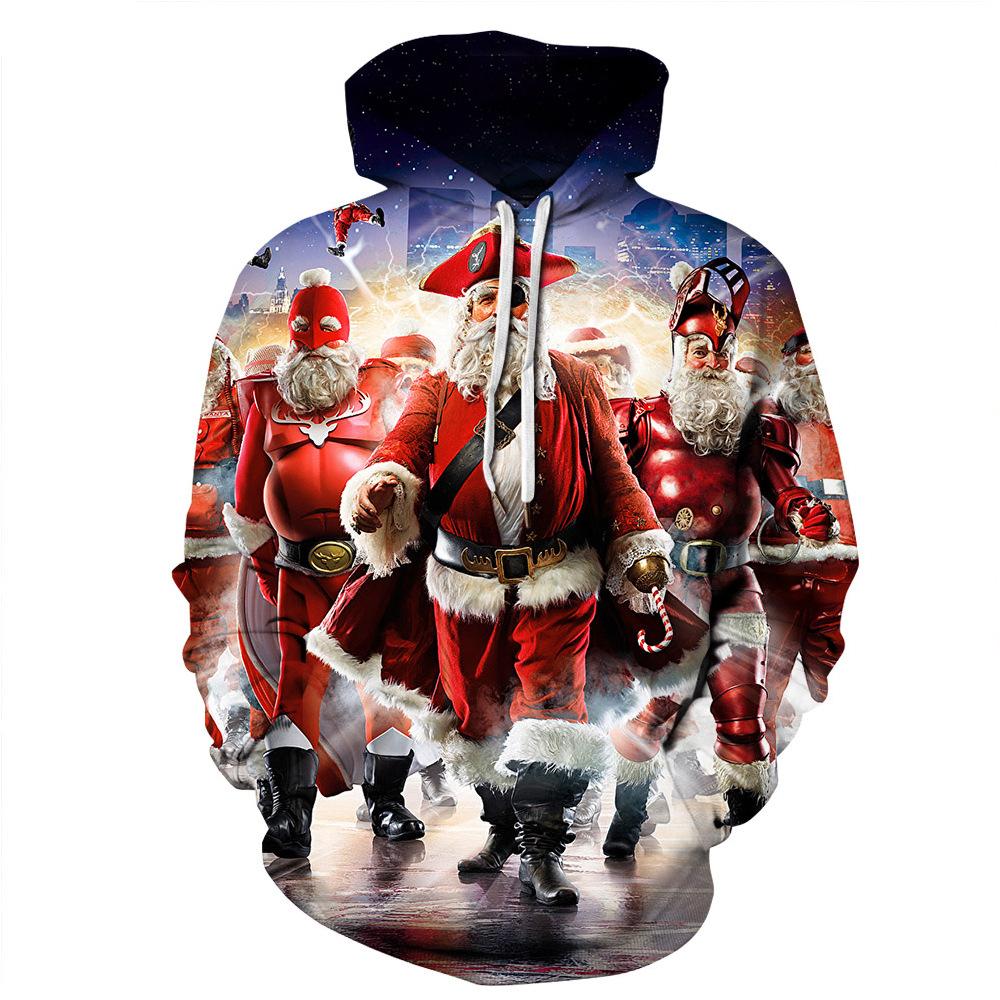 Christmas Hoodies - Super Hero Santa Claus Icon Cool 3D Hoodie