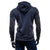 Solid Color Button Hoodies - Pullover Standing Collar Blue Grey Hoodie