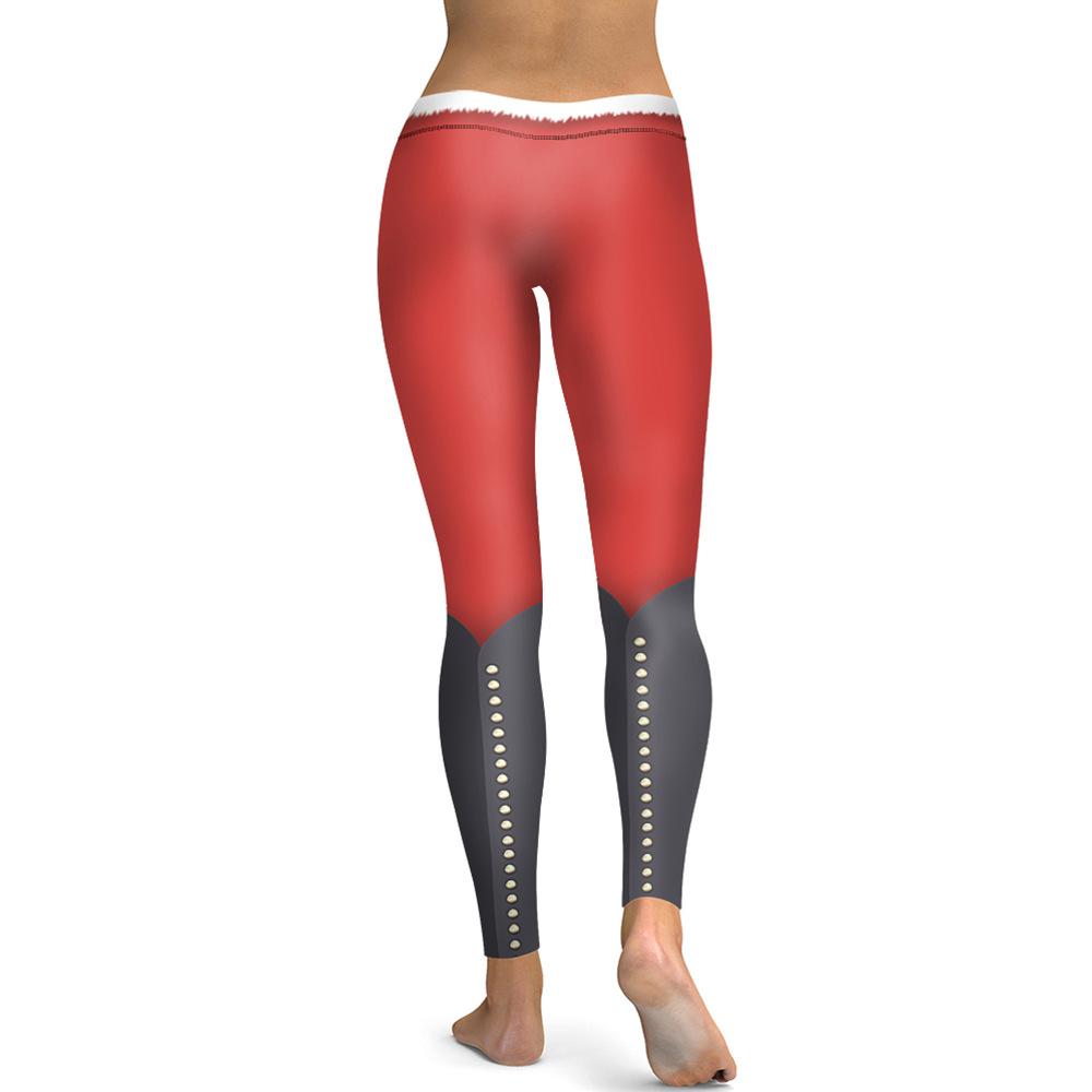 Christmas Leggings - Women 3D Xmas Theme Black-red Legging