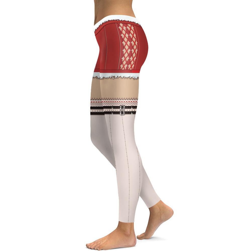 Christmas Leggings - Women 3D Xmas Theme White-red Legging