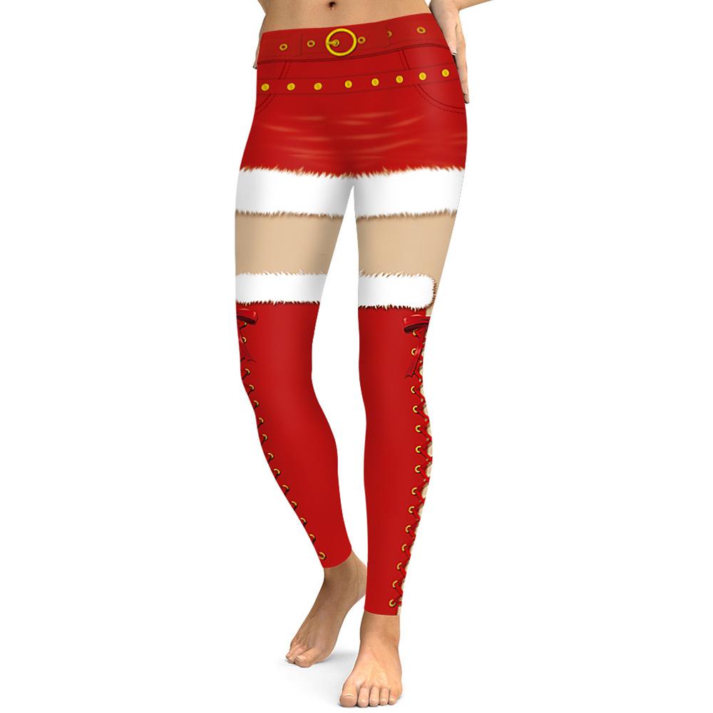 Christmas Leggings - Women 3D Xmas Theme Red Legging