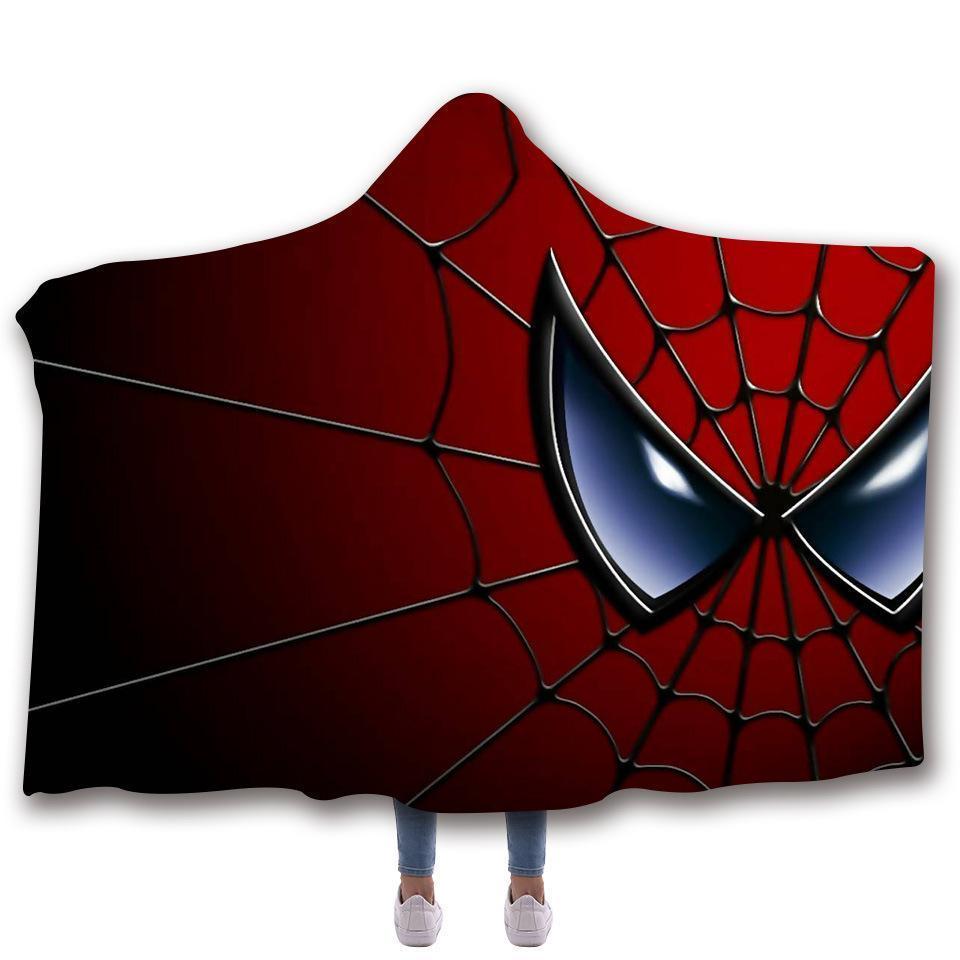 Spiderman Hooded Blanket - Spiderman Mask Red Blanket