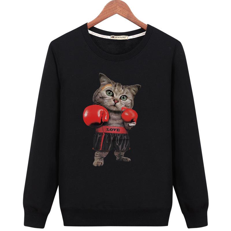 Pet Cat Sweatshirts - Solid Color Pet Cat Series Funny Cat Icon Fashion Fleece Sweatshirt
