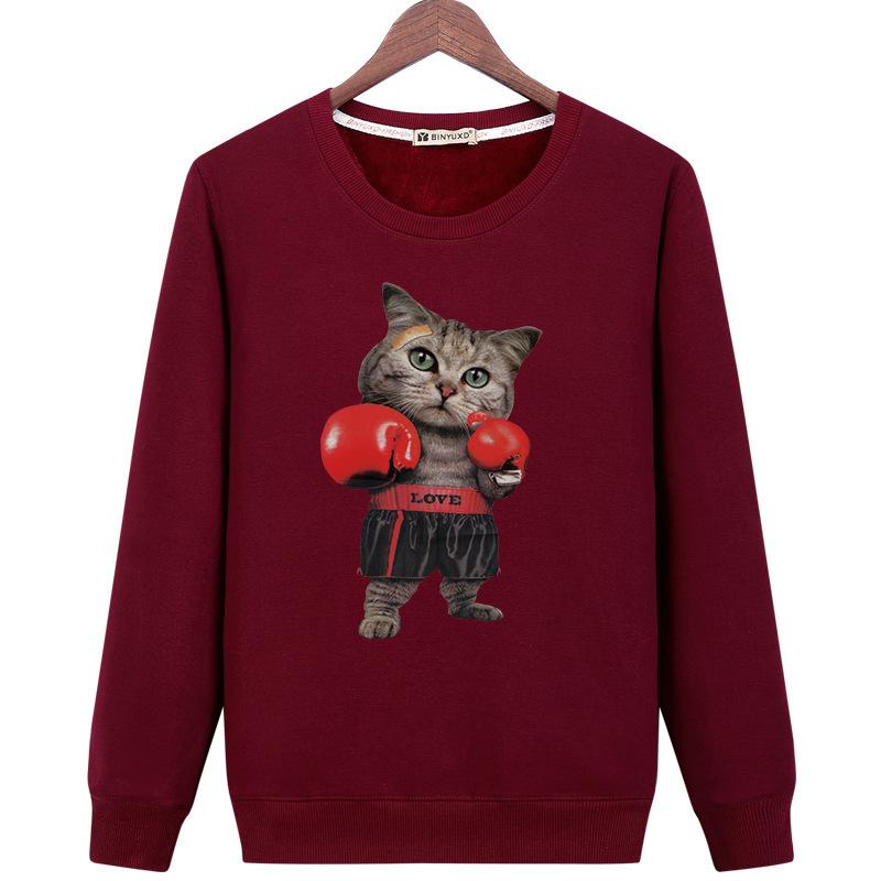 Pet Cat Sweatshirts - Solid Color Pet Cat Series Funny Cat Icon Fashion Fleece Sweatshirt