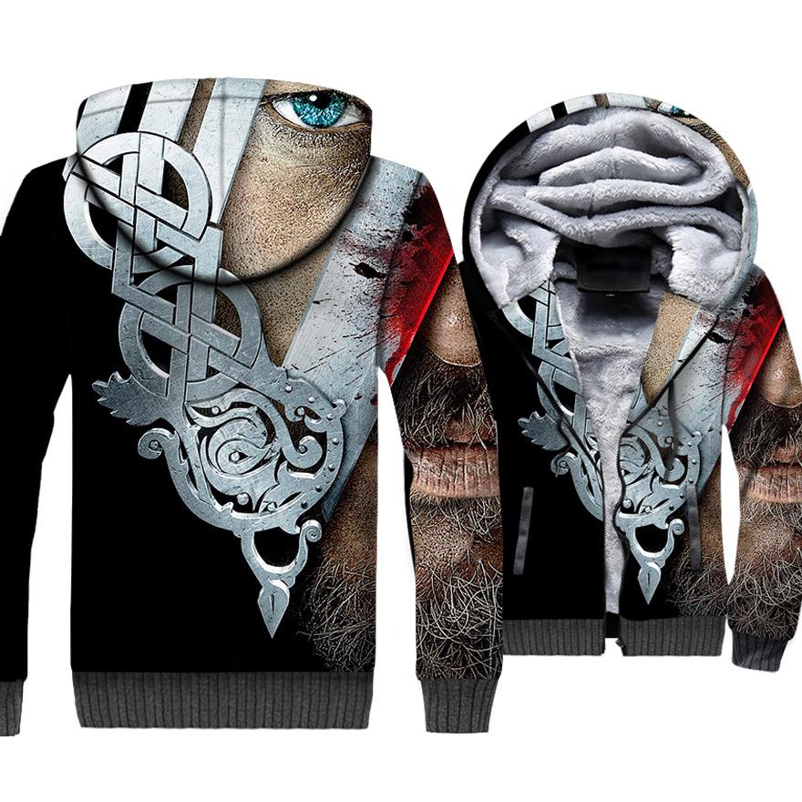 Vikings Jackets - Vikings Series Vikings Character Icon Super Cool 3D Fleece Jacket