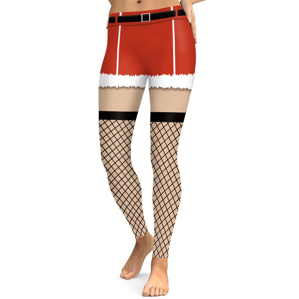 Christmas Leggings - Women 3D Xmas Theme Mesh Legging