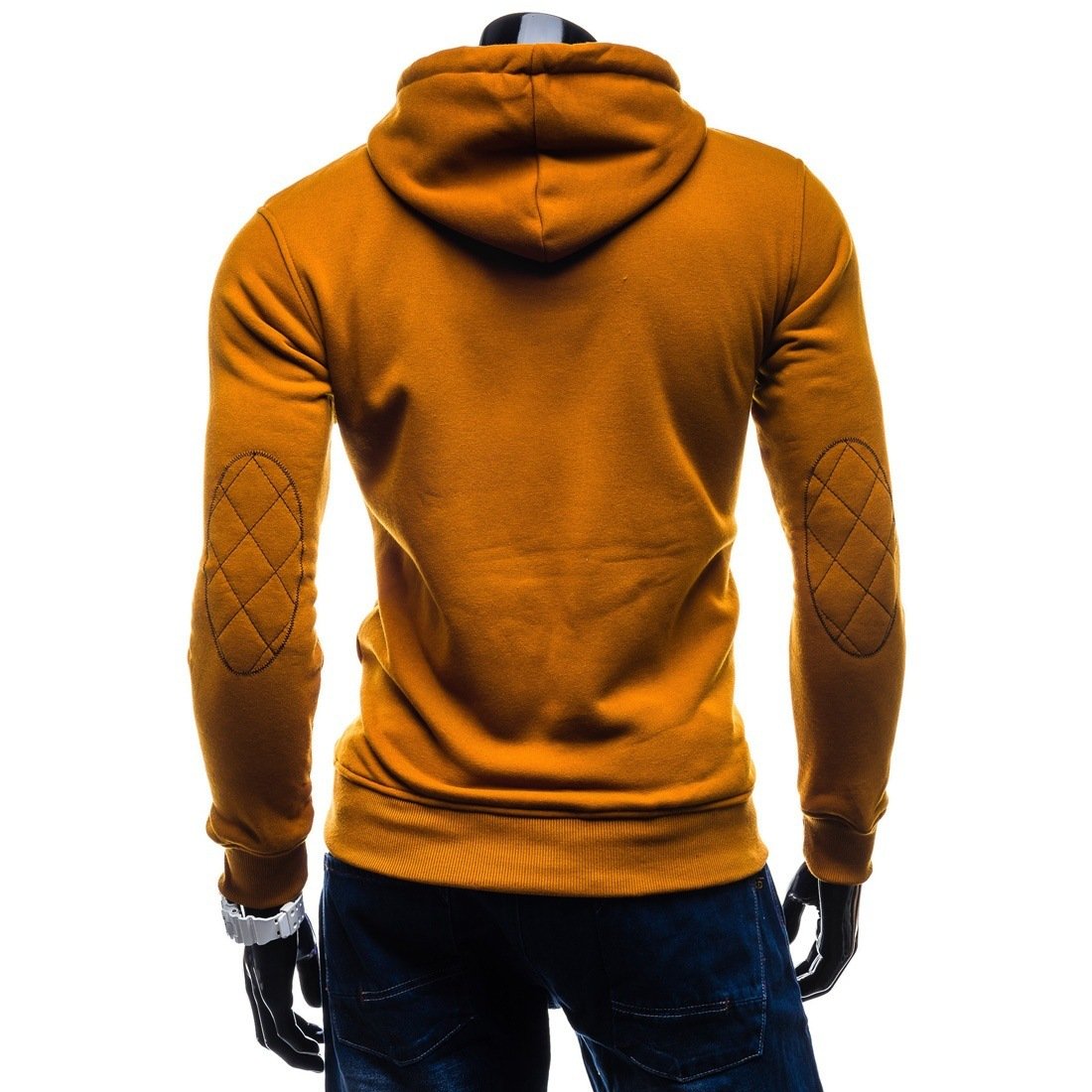 Solid Color Button Hoodies - Pullover Standing Collar Blue Grey Hoodie