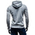 Solid Color Button Hoodies - Pullover Standing Collar Blue Grey Hoodie