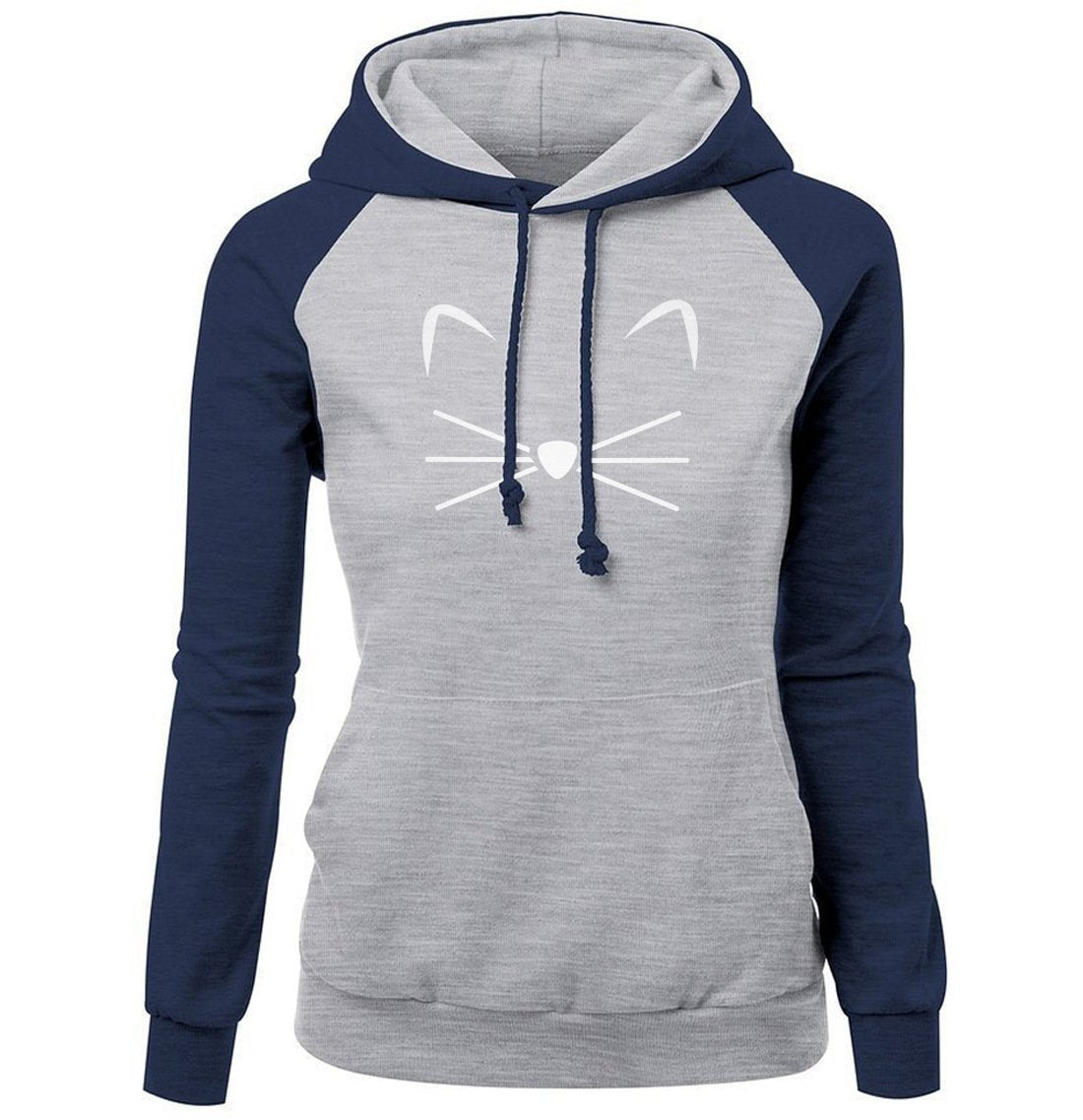 Women Hoodies - Women Hoodie Series Pet Cat Beard Super Cute Fleece Hoodie