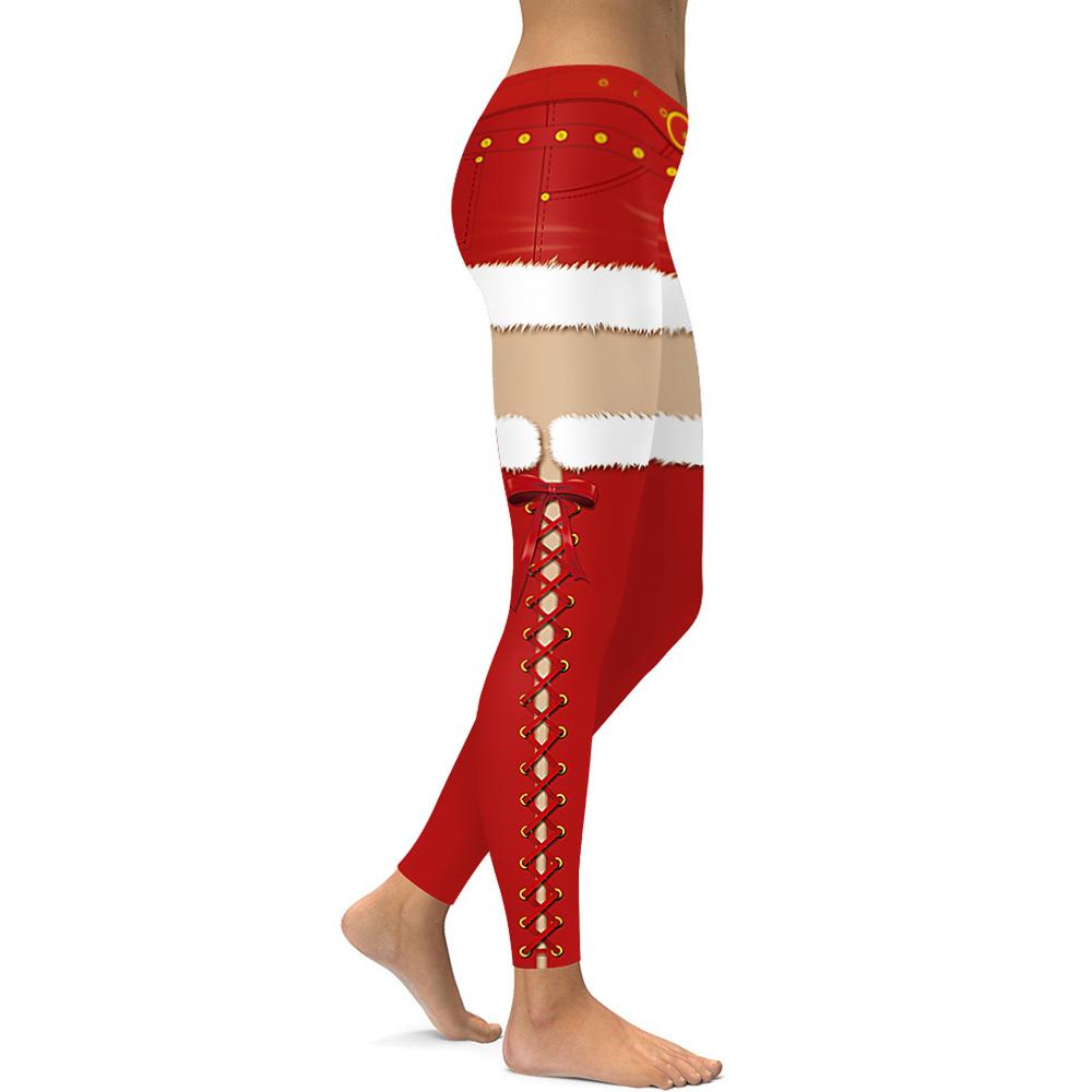 Christmas Leggings - Women 3D Xmas Theme Red Legging