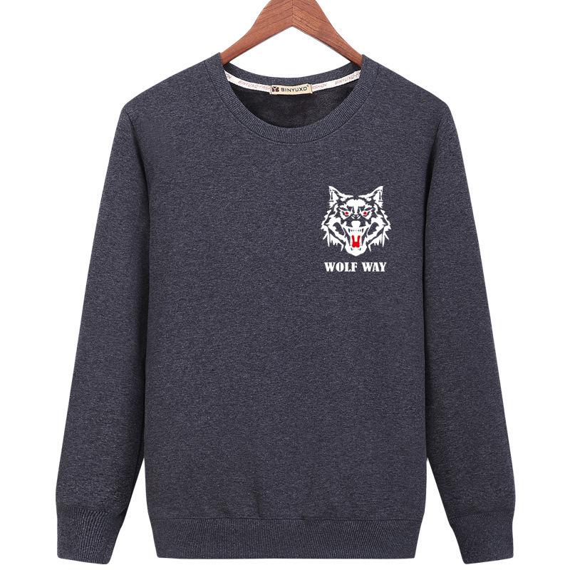 Animal Sweatshirts - Solid Color Animal Series Wolf Way Icon Fashion Fleece Sweatshirt