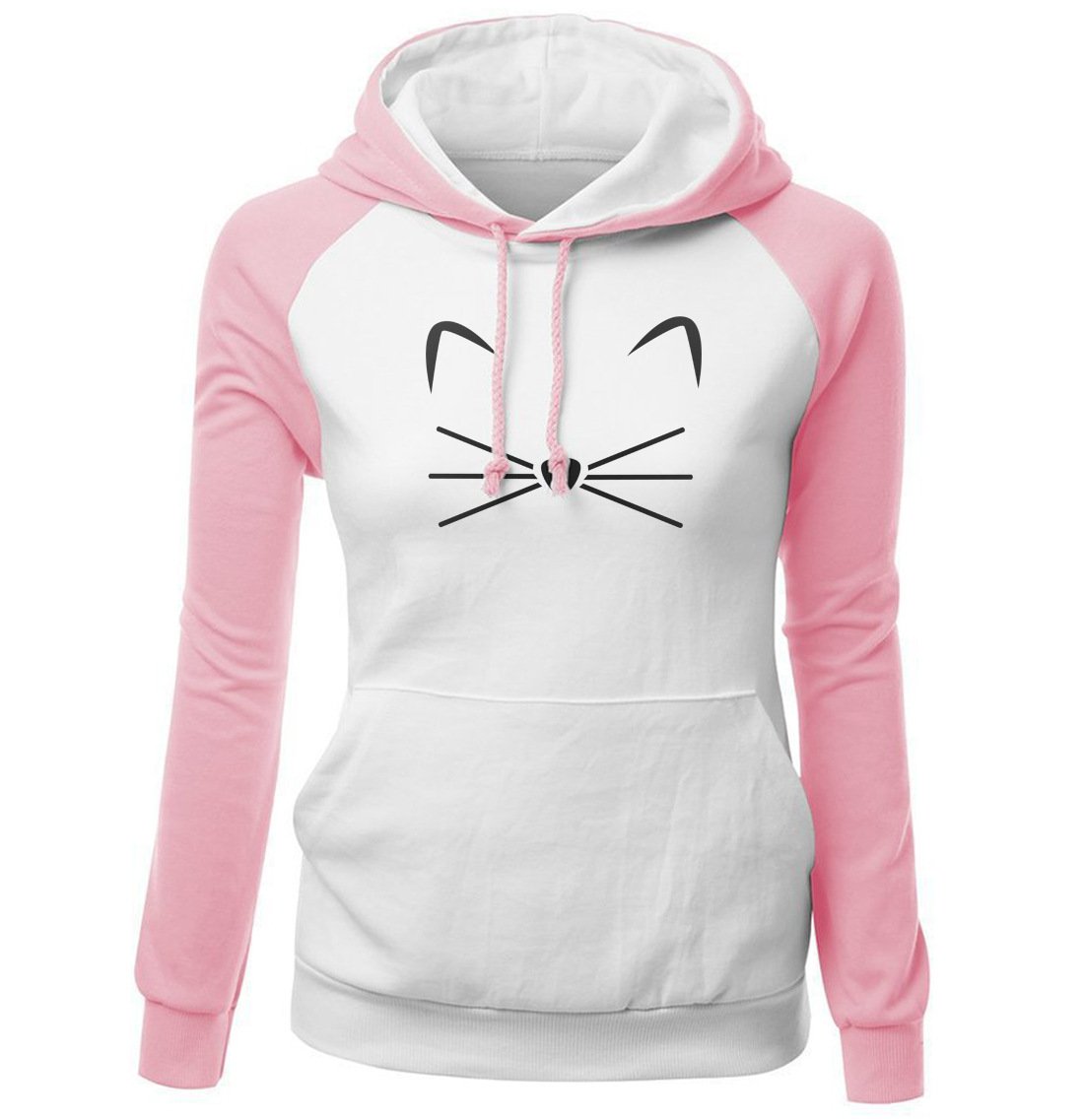 Women Hoodies - Women Hoodie Series Pet Cat Beard Super Cute Fleece Hoodie