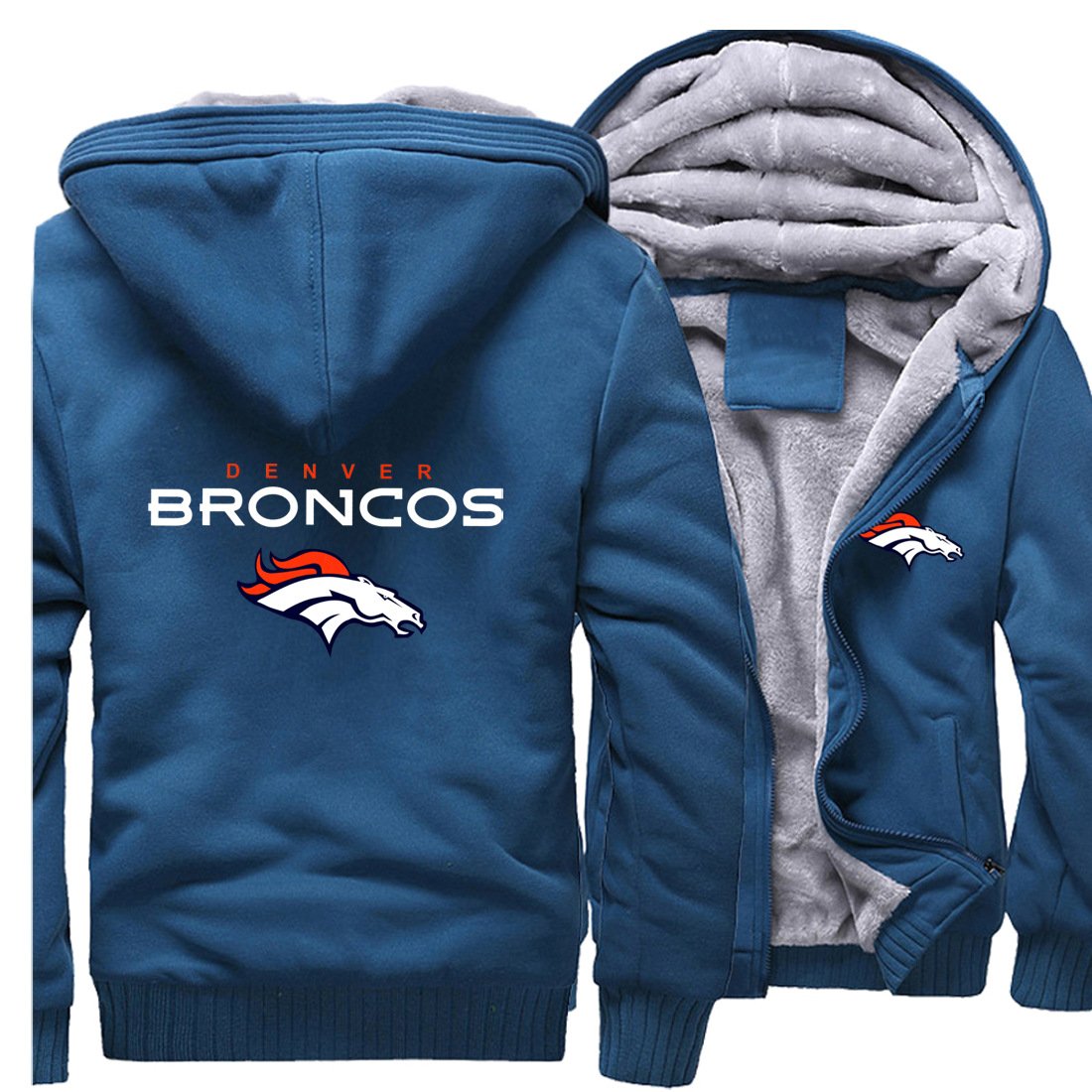 BRONCOS Jackets - Solid Color BRONCOS Series BRONCOS Sign Super Cool Fleece Jacket