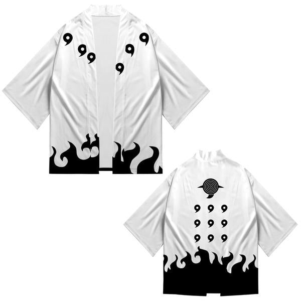 White 3D Print Personality Japanese Style Kimono Naruto Clothes for Men