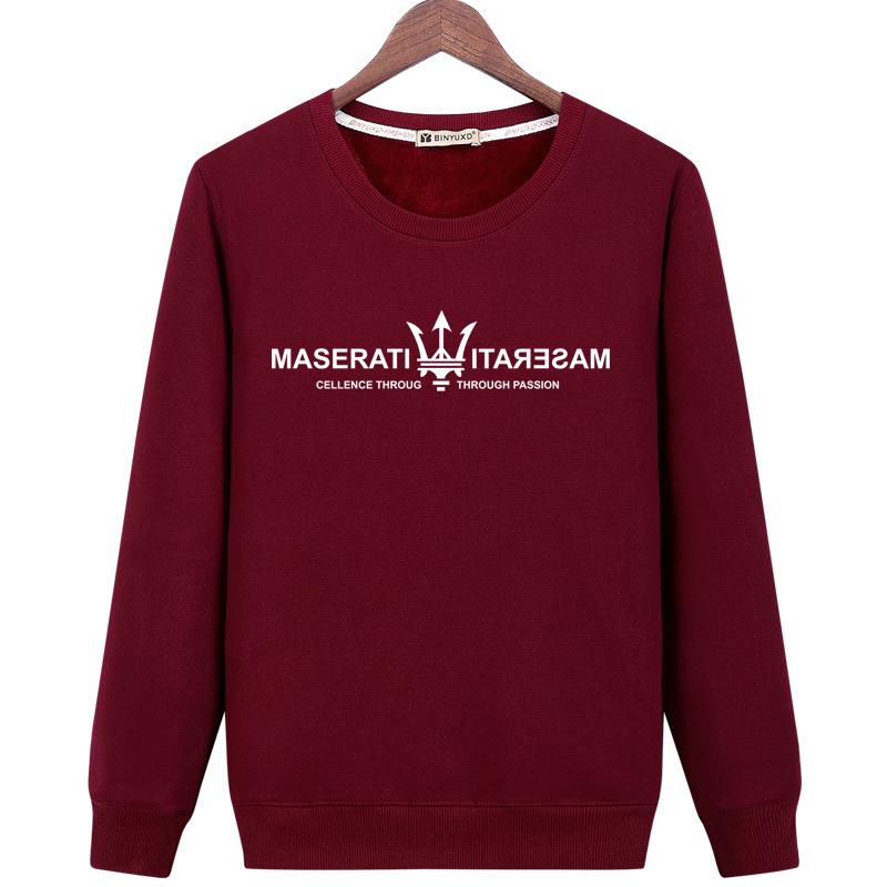 Harajuku Style Sweatshirts - Solid Color Harajuku Style Series MASERATI Icon Fashion Fleece Sweatshirt
